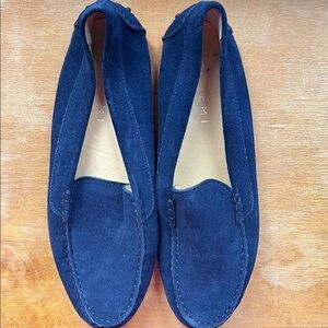 M. Gemi The Felize Suede Navy Blue Suede Loafers